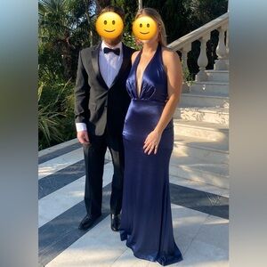 Lulu's Navy Halter Maxi Dress